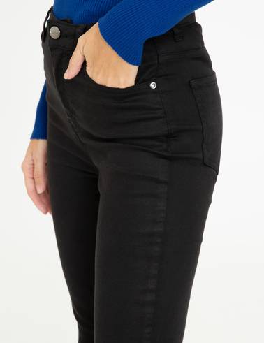Siyah Skinny Fit Kanvas Pantolon