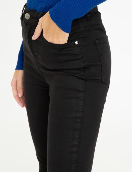 Siyah Skinny Fit Kanvas Pantolon - 50245013030