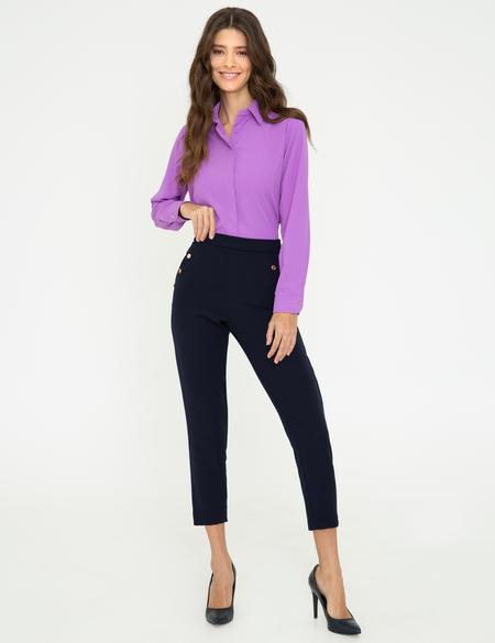 Lila Comfort Fit Uzun Kollu Gömlek - 50245021001