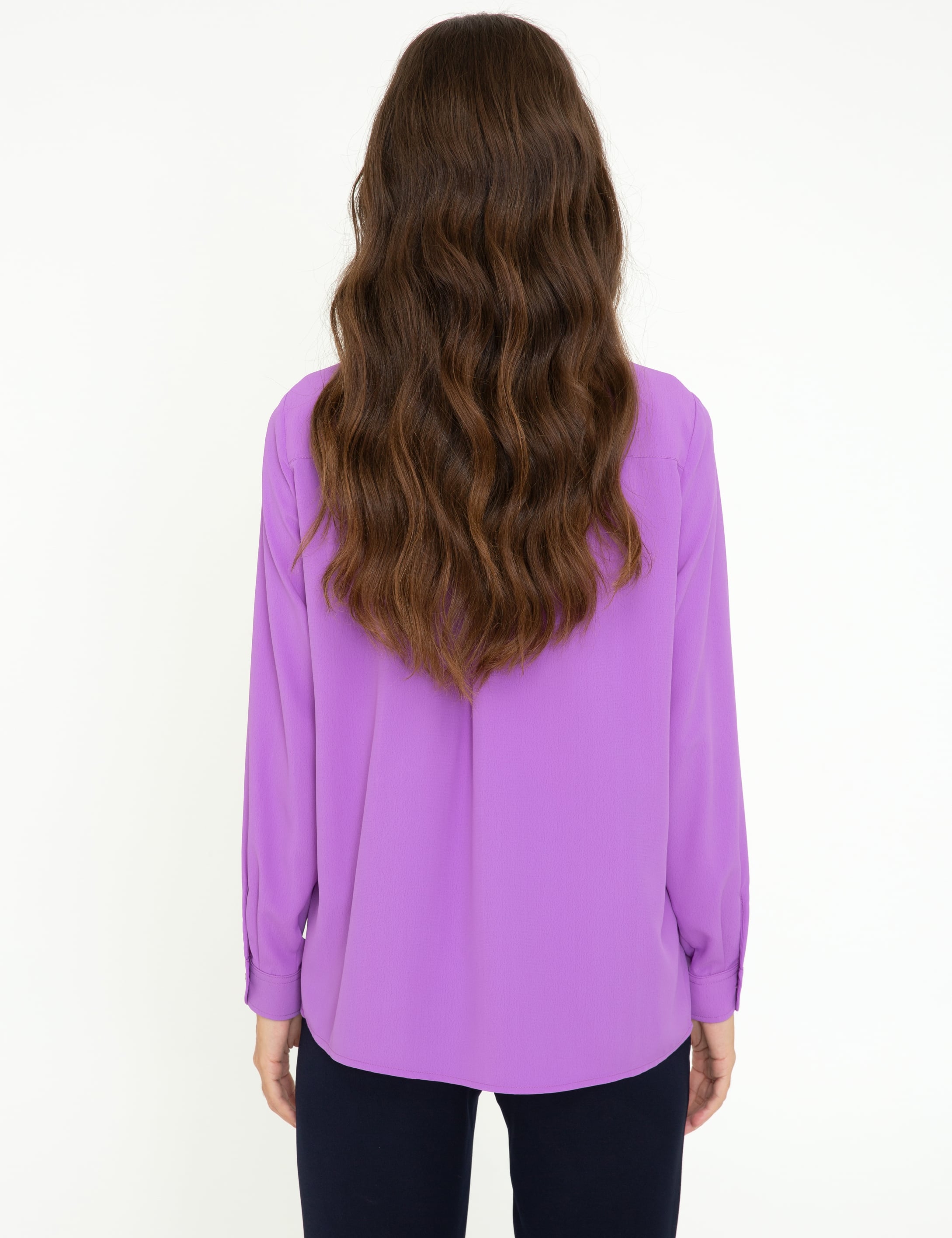 Lila Comfort Fit Uzun Kollu Gömlek - Image 3