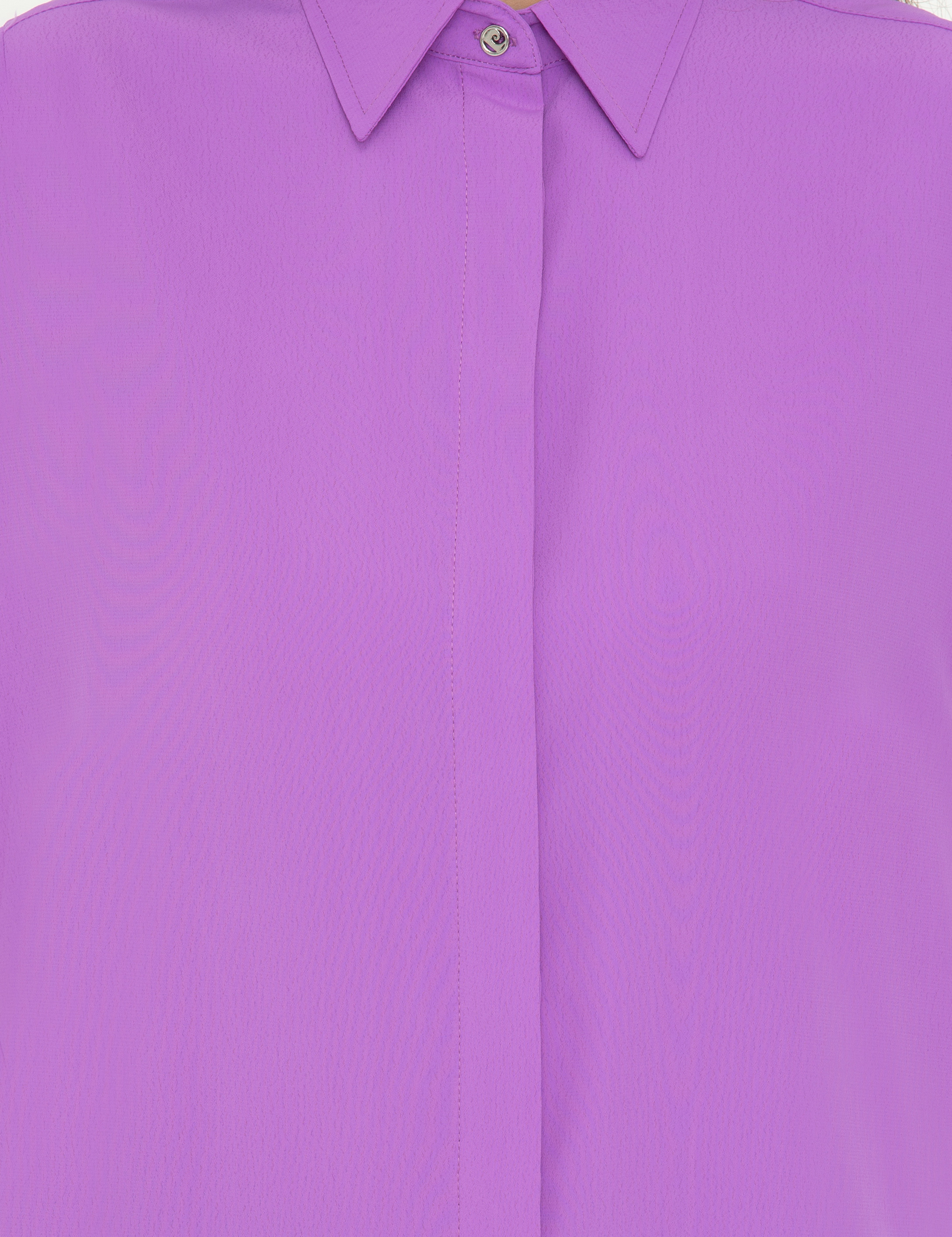 Lila Comfort Fit Uzun Kollu Gömlek