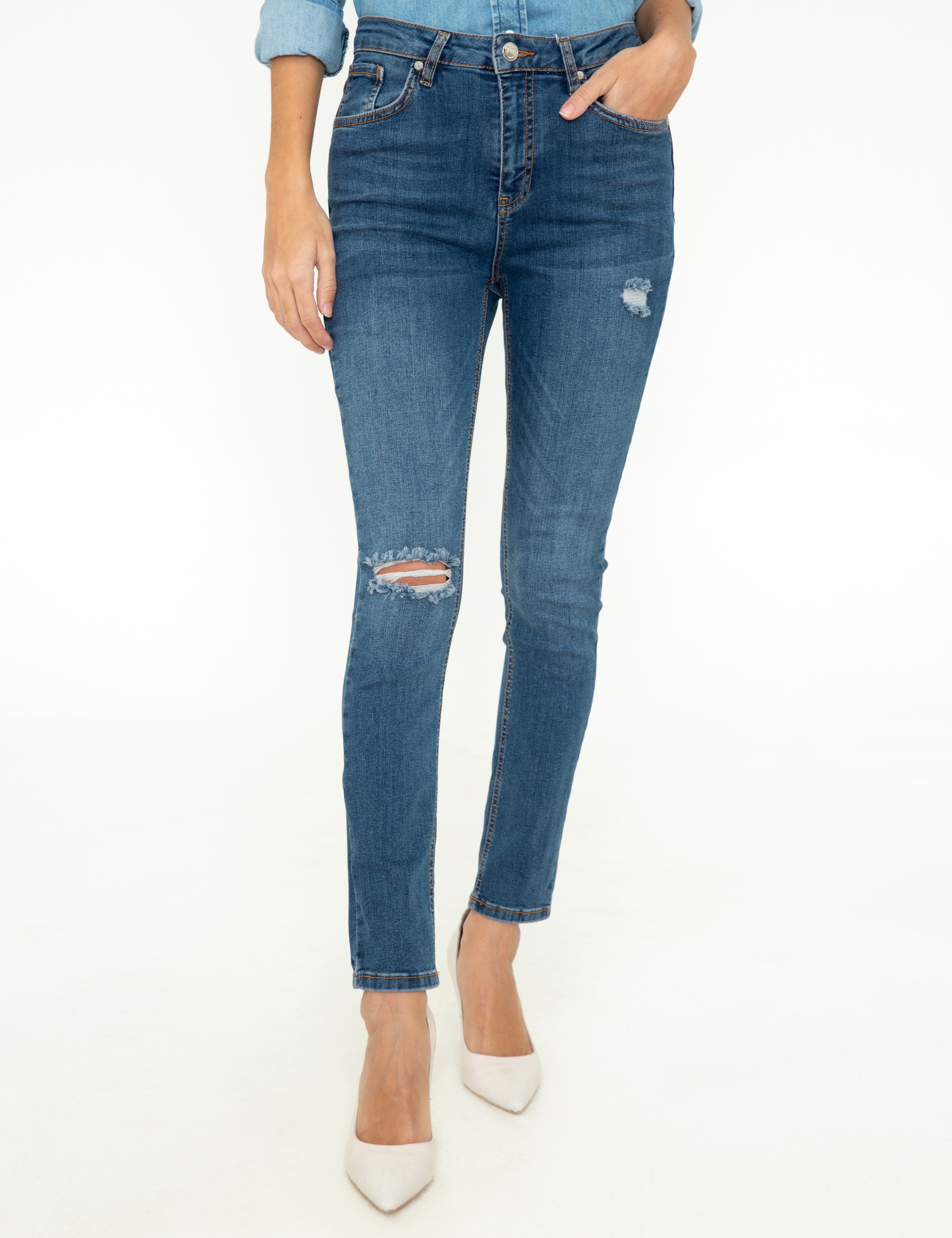 İndigo Skinny Fit Jean Pantolon - Image 2
