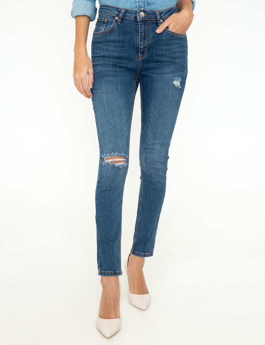 İndigo Skinny Fit Jean Pantolon