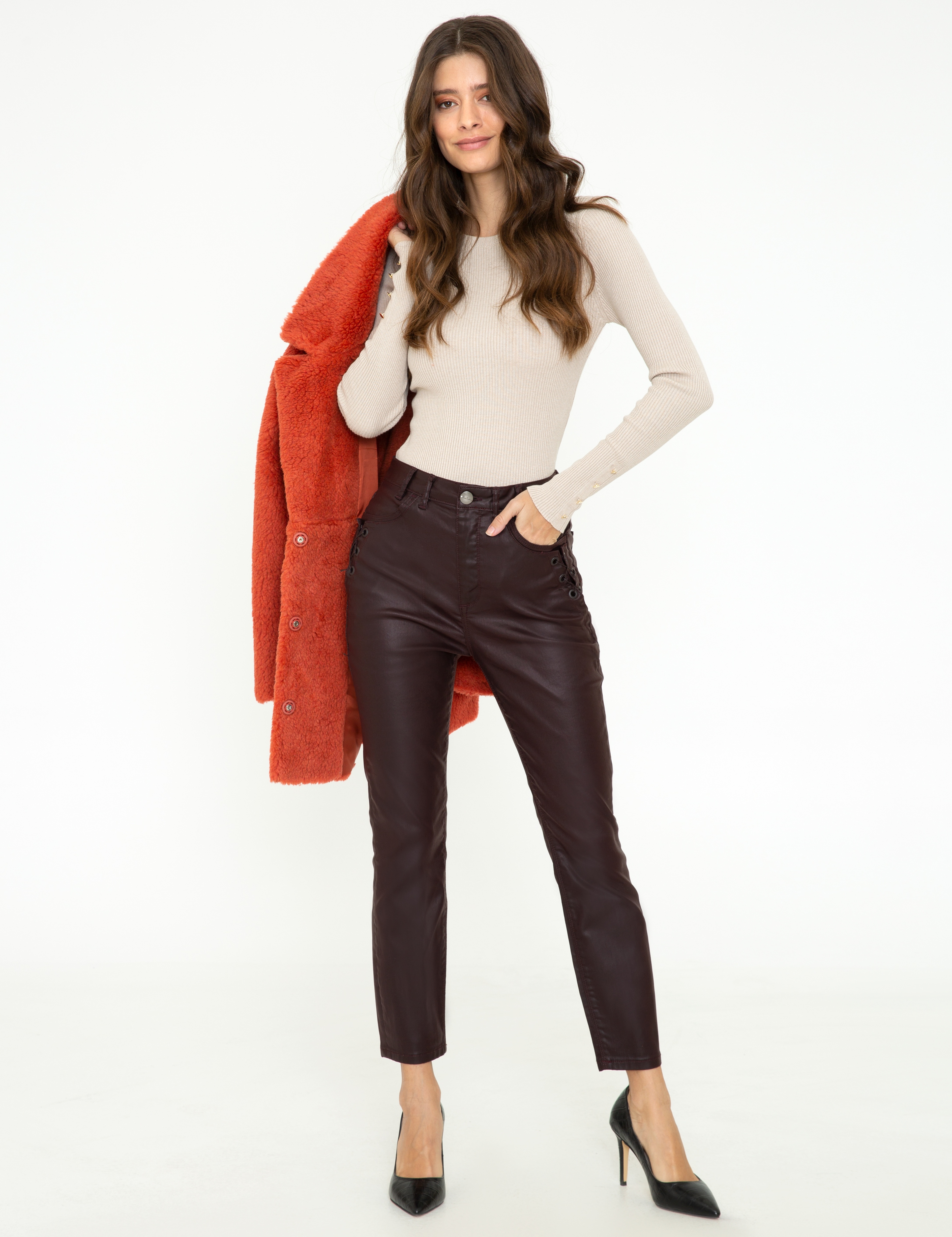 Bordo Slim Fit Jean Pantolon - Image 1