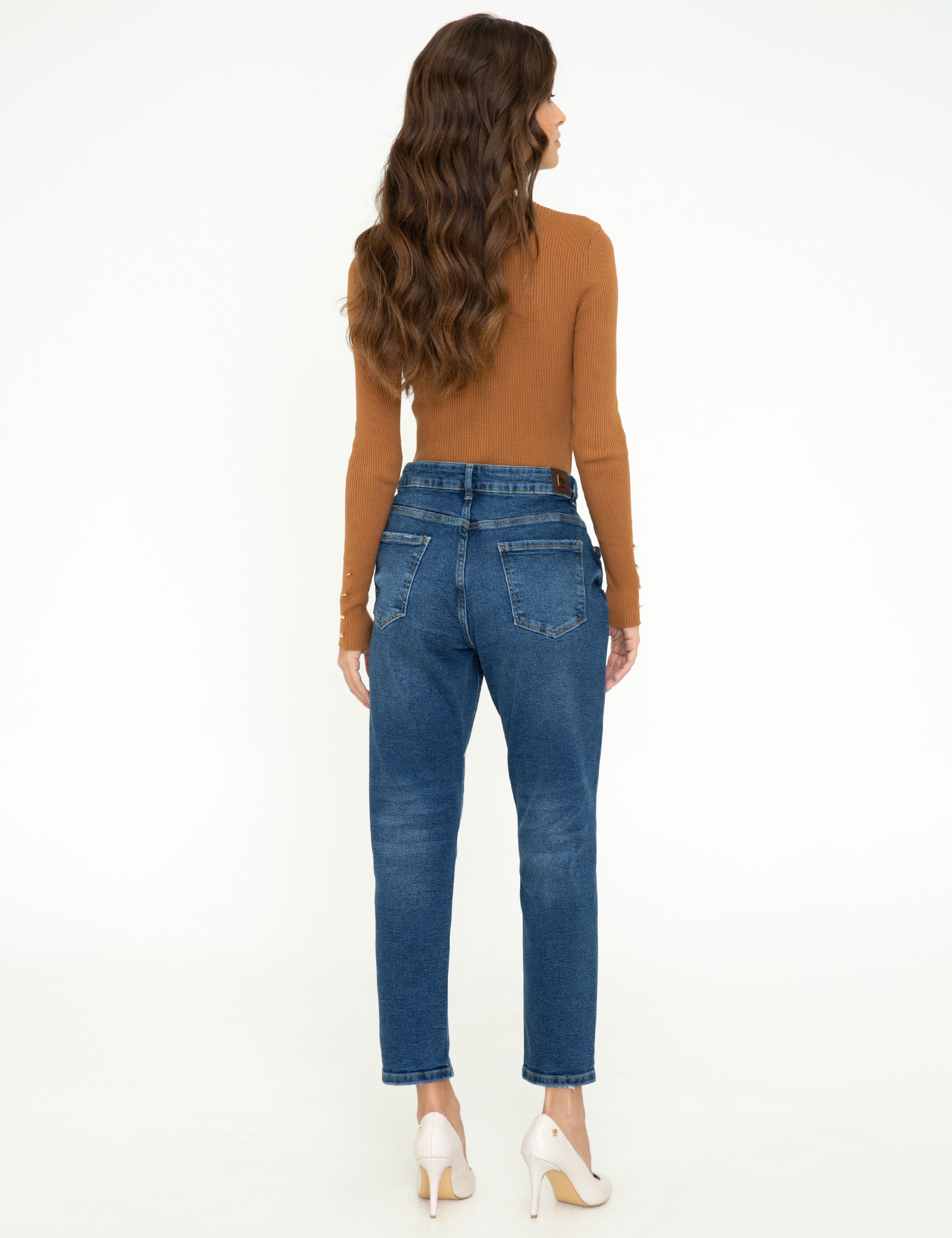 İndigo Mom Fit Jean Pantolon - Image 3