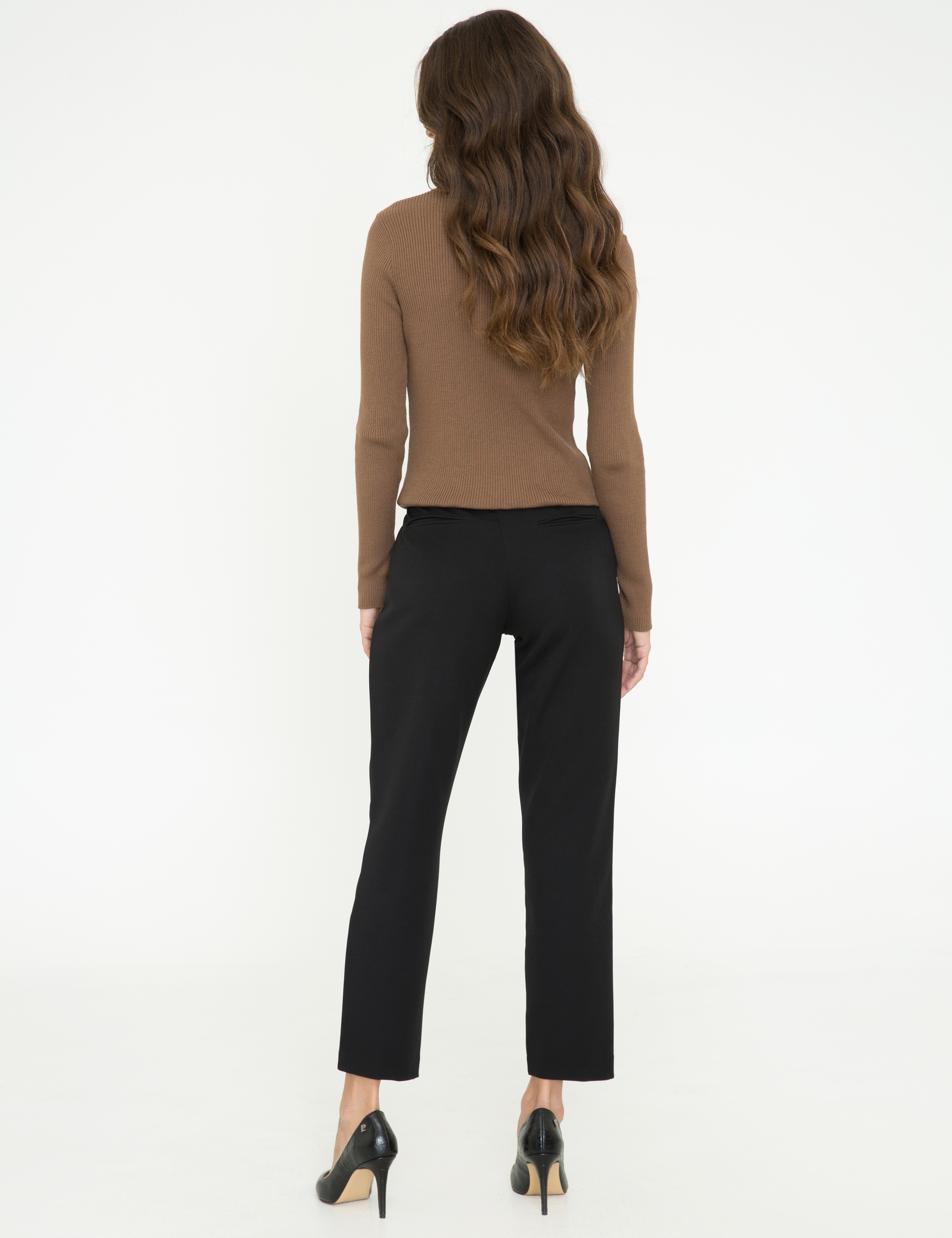 Siyah Slim Fit Kumaş Pantolon - Image 6