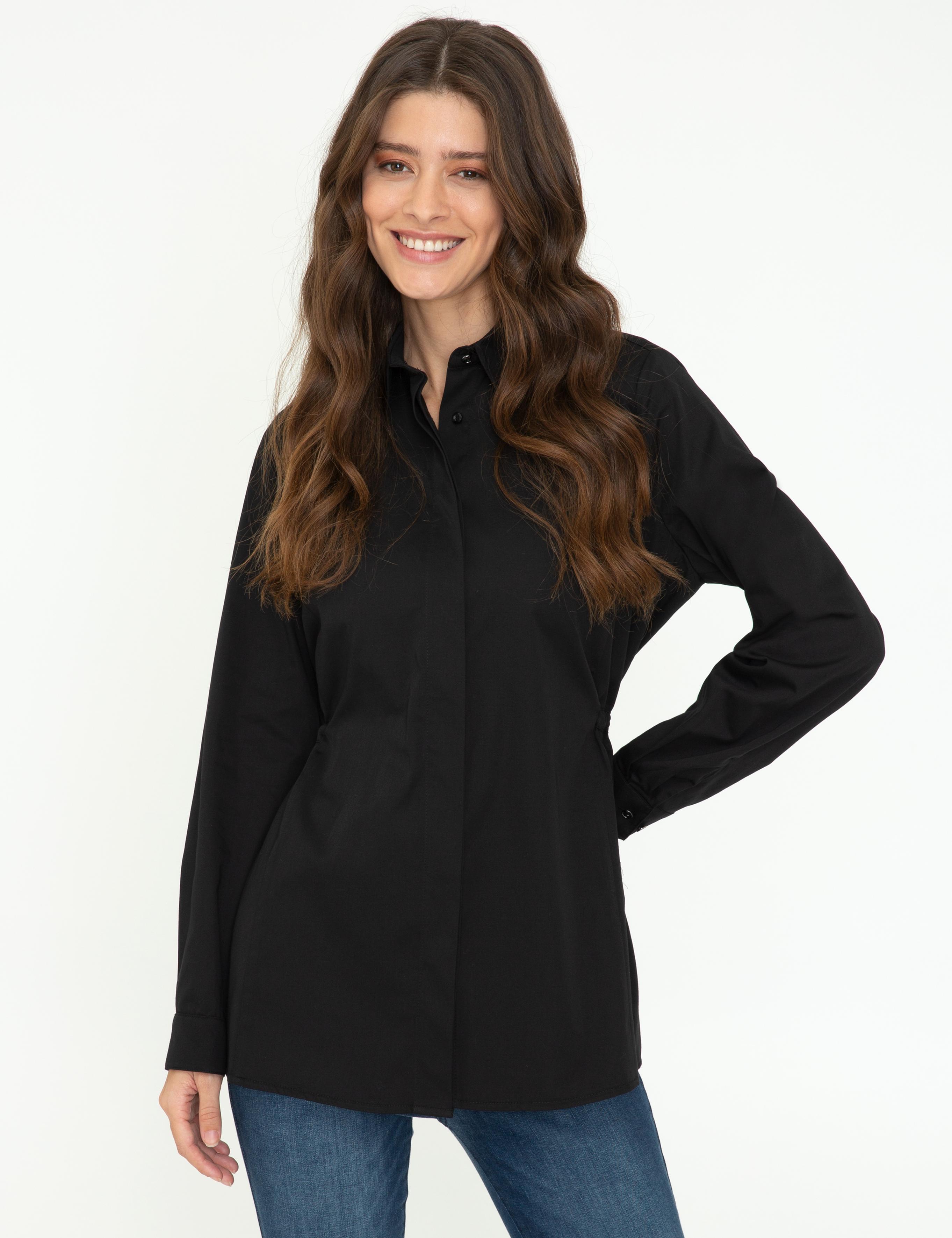 Siyah Comfort Fit Uzun Kollu Gömlek