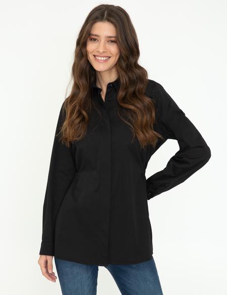 Siyah Comfort Fit Uzun Kollu Gömlek - 50245001006