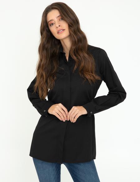 Siyah Comfort Fit Uzun Kollu Gömlek - 50245001006