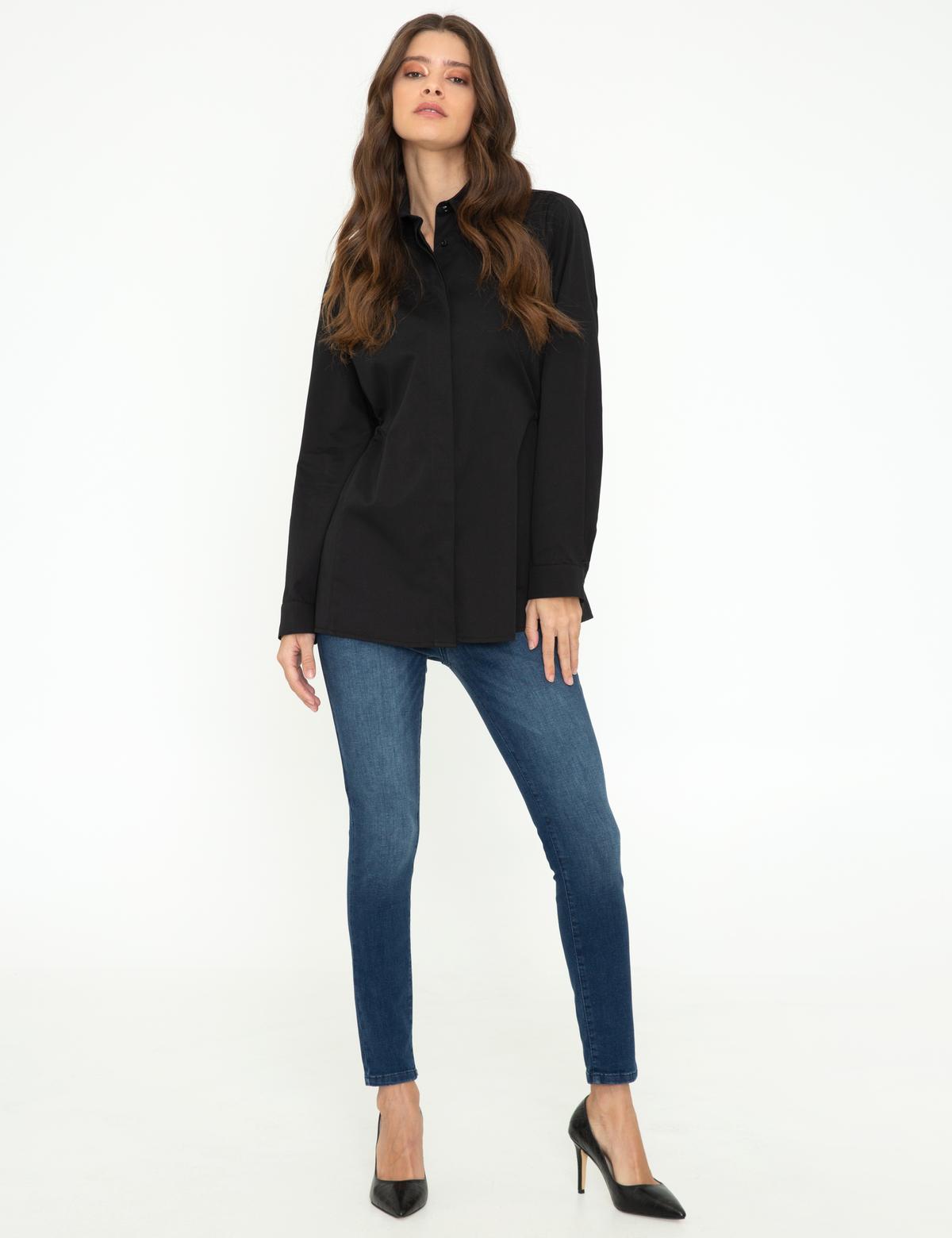 Siyah Comfort Fit Uzun Kollu Gömlek - 50245001006