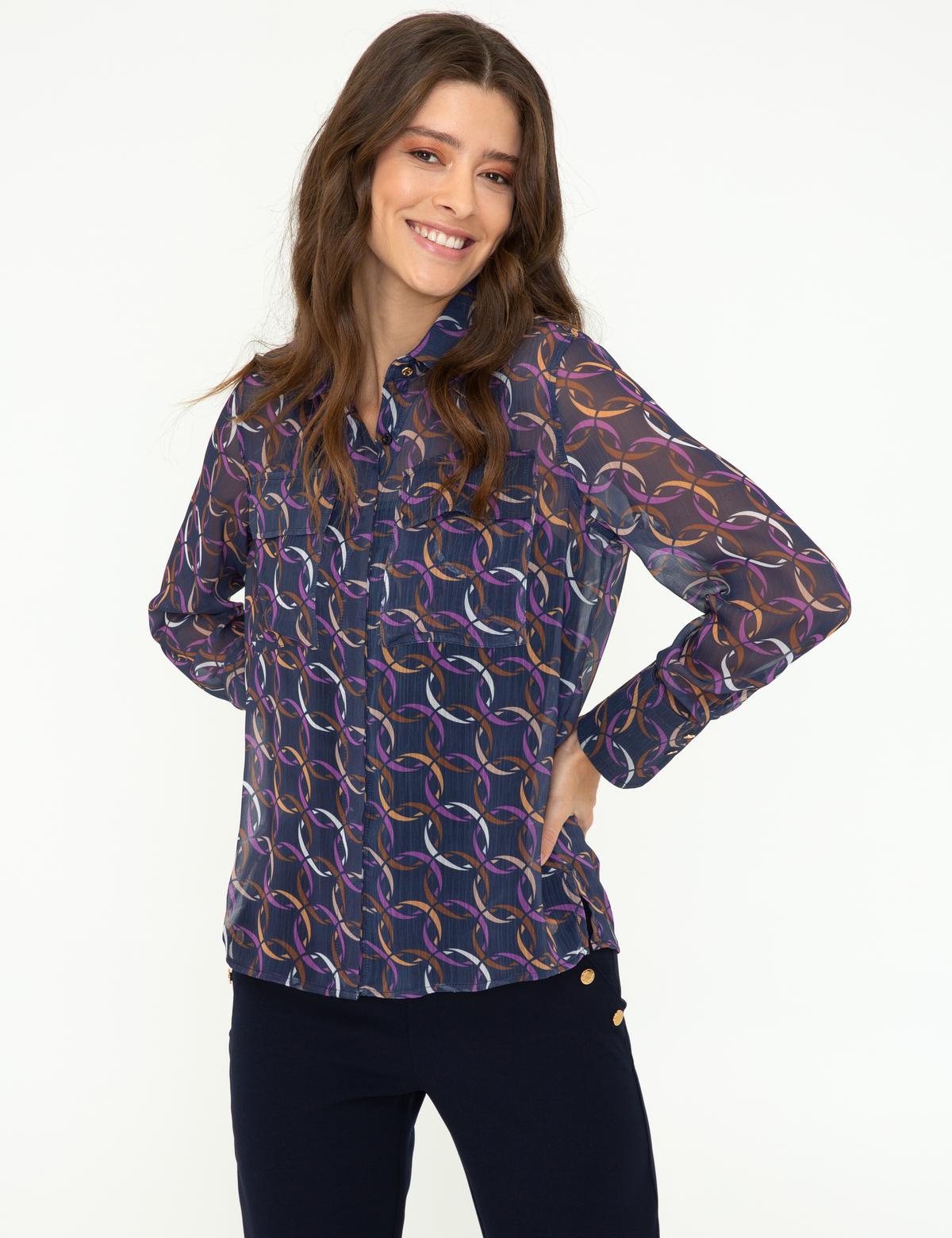 Lacivert Comfort Fit Uzun Kollu Gömlek - 50245032002