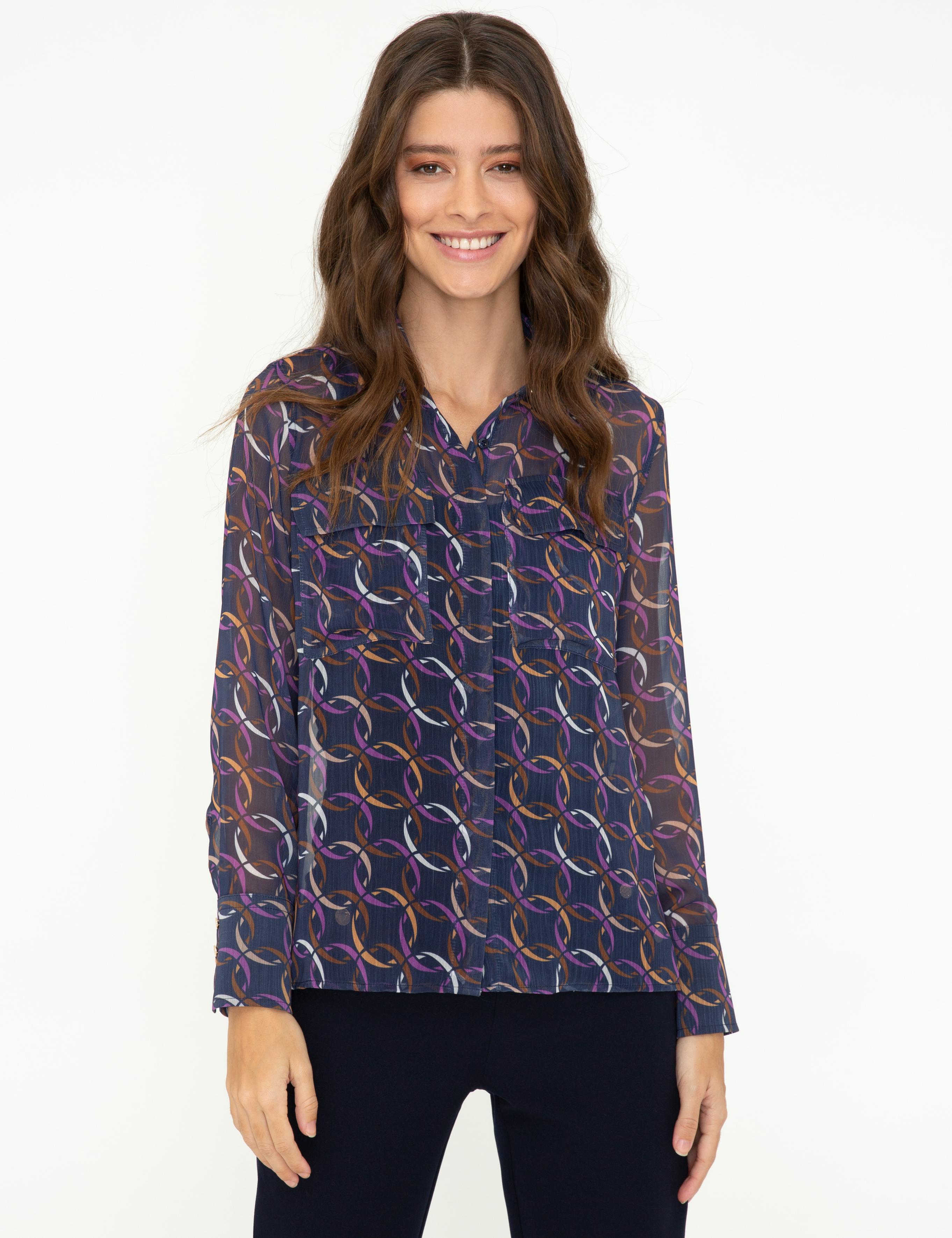 Lacivert Comfort Fit Uzun Kollu Gömlek