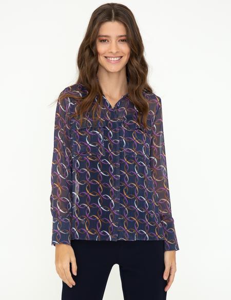 Lacivert Comfort Fit Uzun Kollu Gömlek - 50245032002