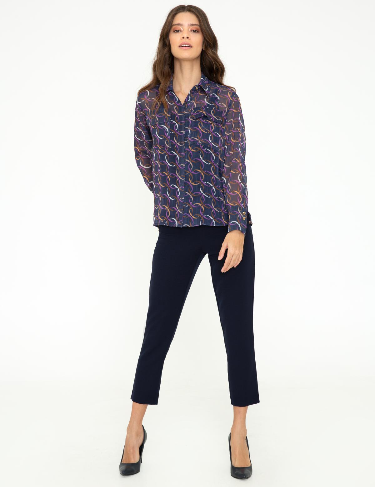 Lacivert Comfort Fit Uzun Kollu Gömlek - 50245032002