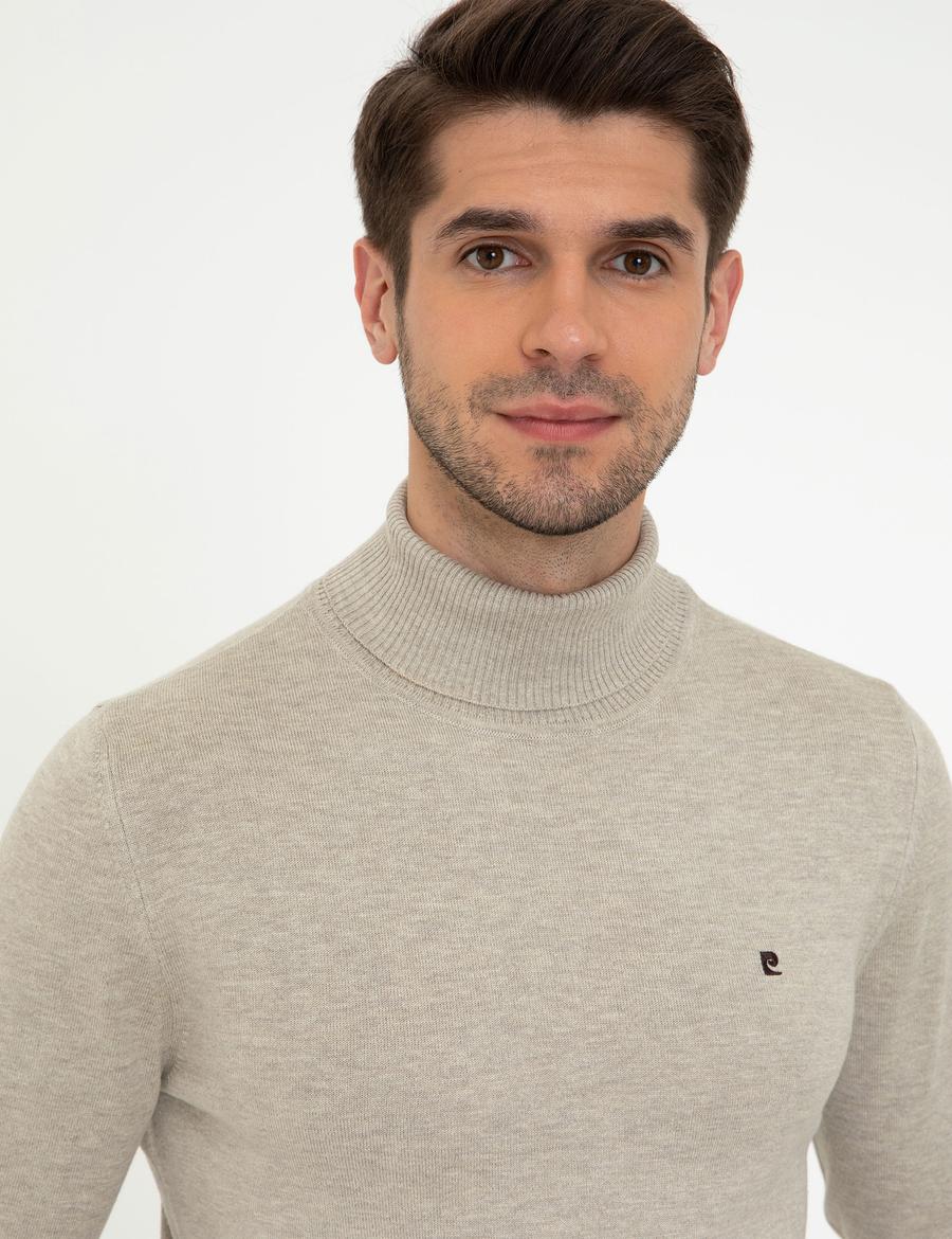 Kum Melanj Slim Fit Basic Triko Kazak