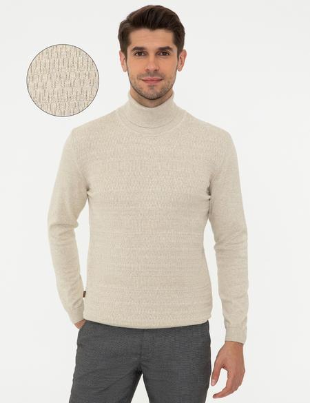 Kum Melanj Slim Fit Kazak - 50248528038