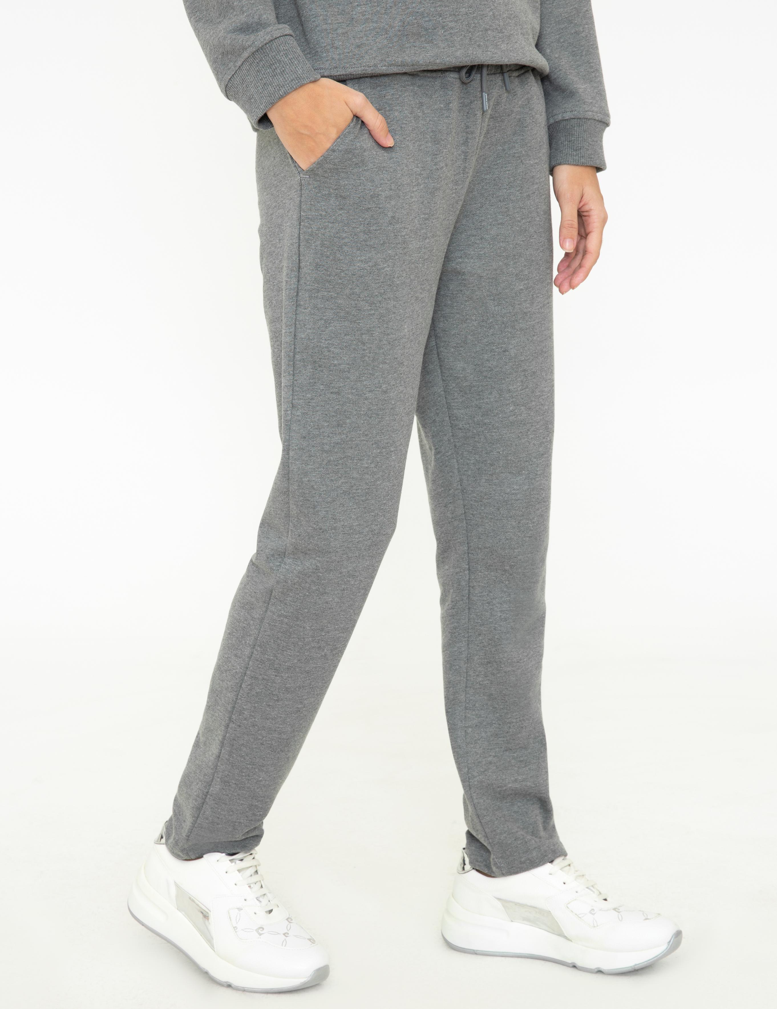 Gri Melanj Slim Fit Eşofman Altı