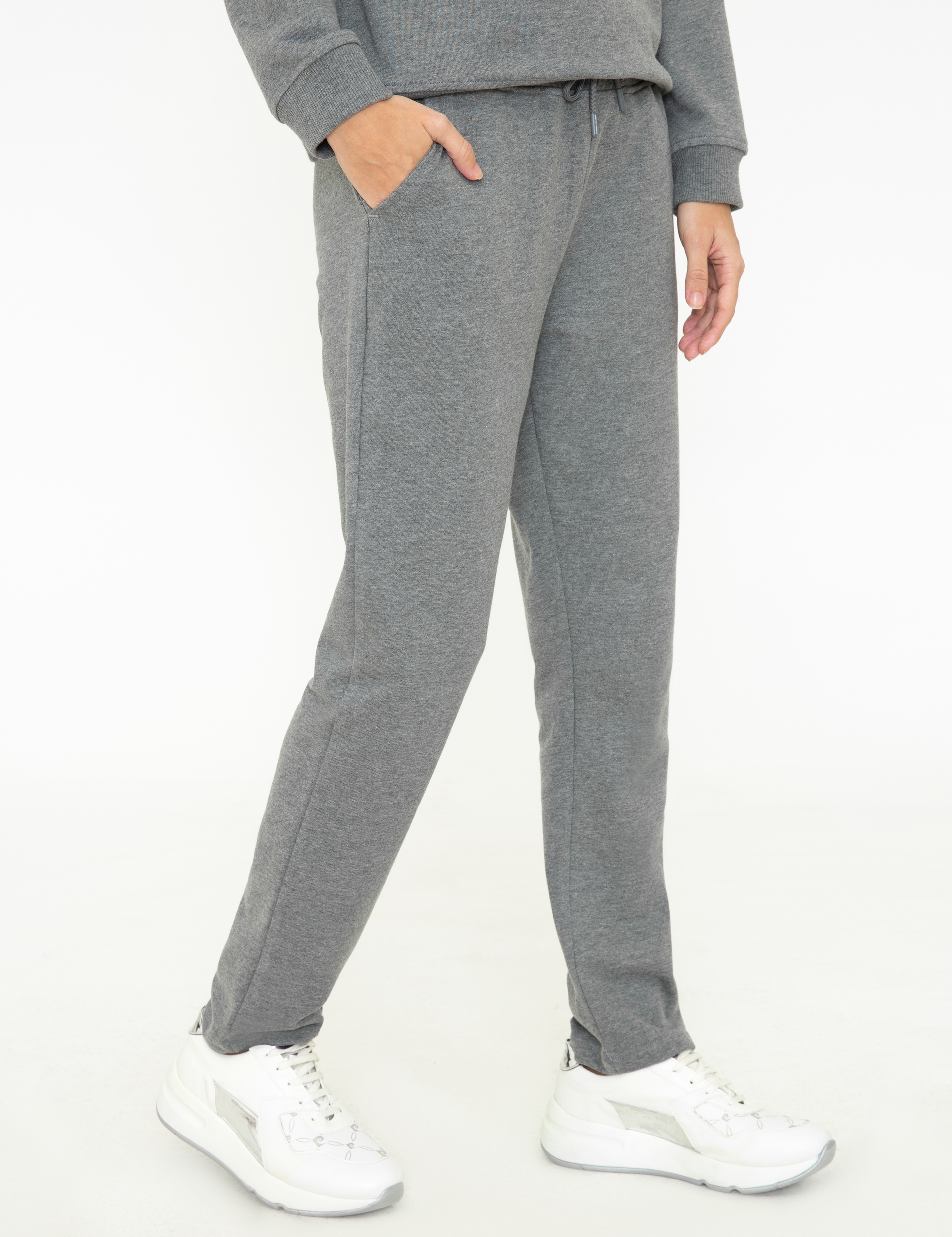 Gri Melanj Slim Fit Eşofman Altı - Image 2
