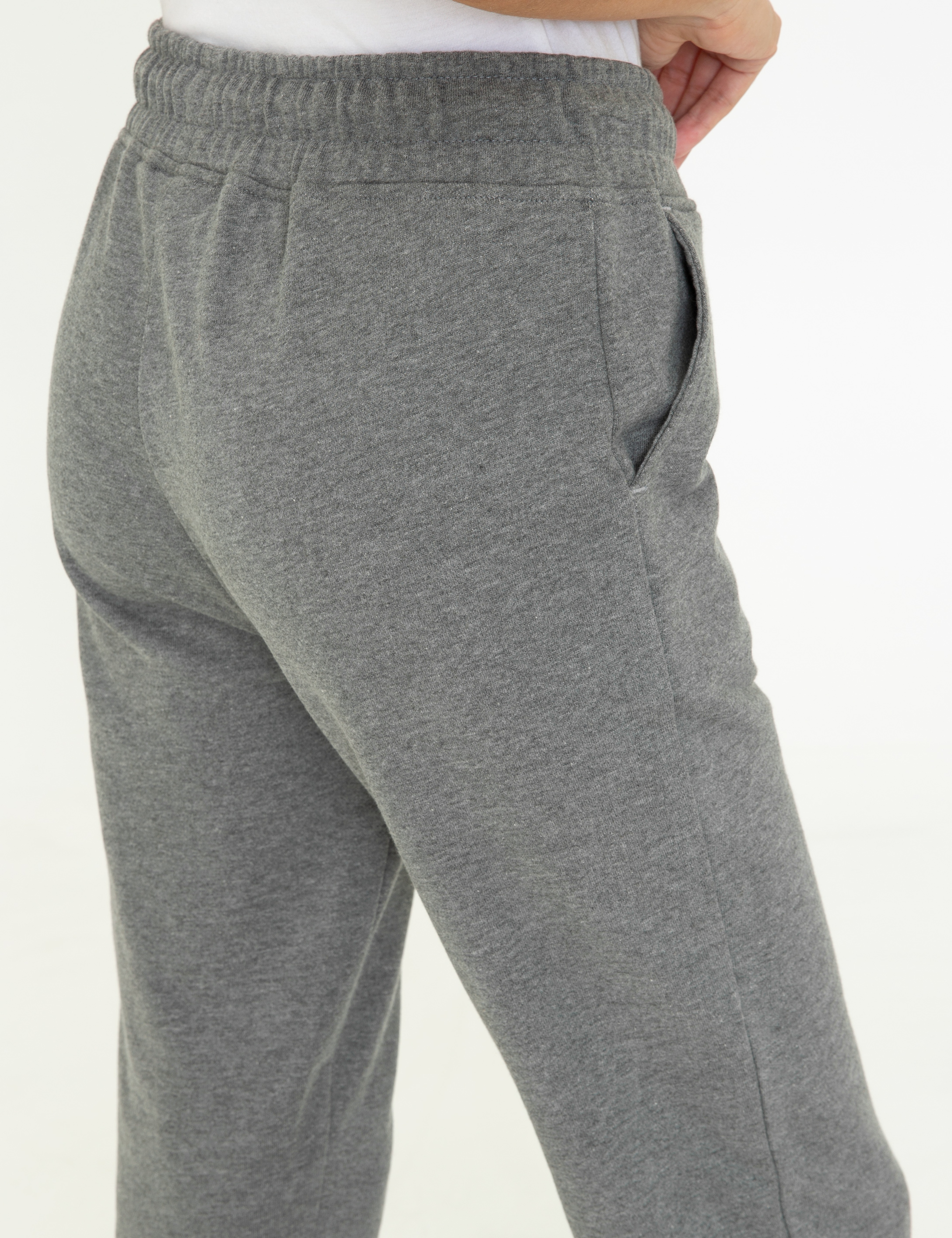 Gri Melanj Slim Fit Eşofman Altı - Image 6