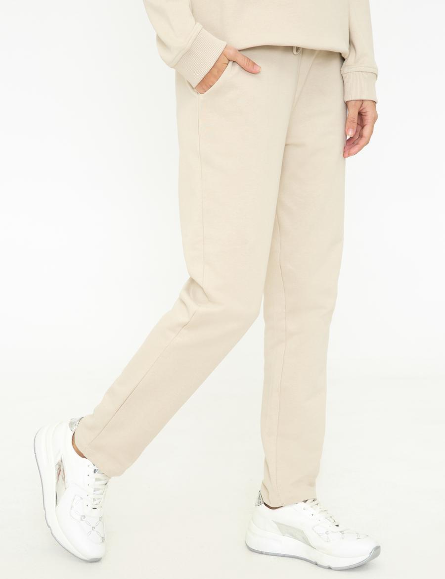 Bej Slim Fit Eşofman Altı