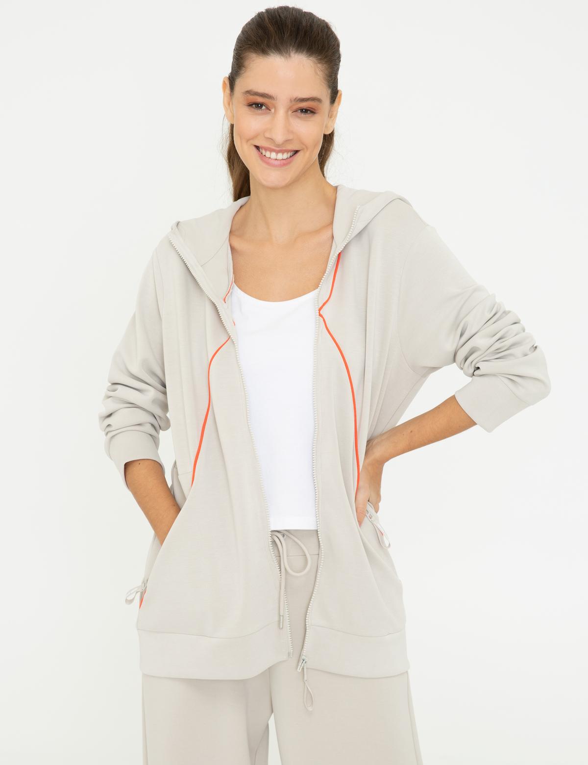 Taş Fermuarlı Sweatshirt