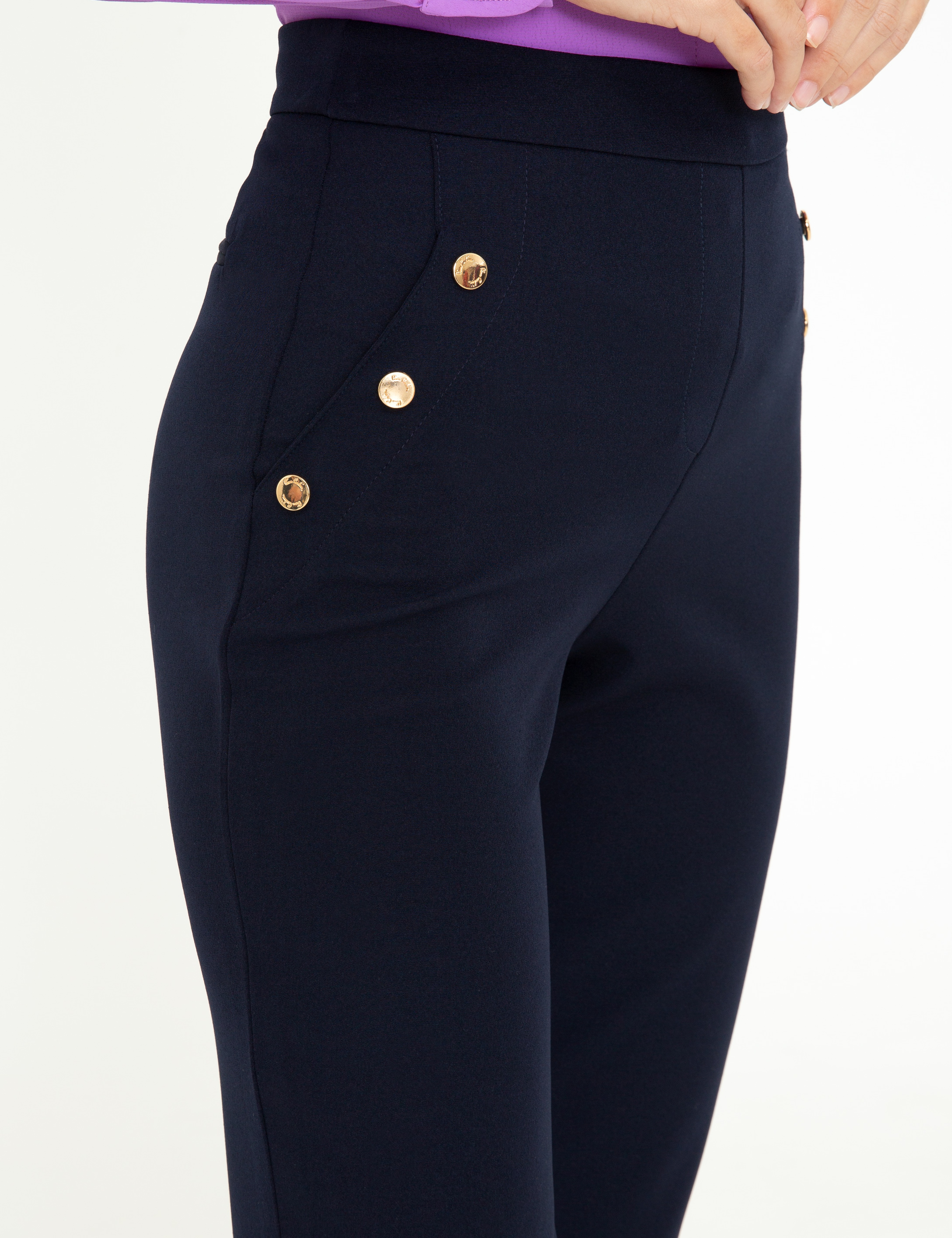 Lacivert Slim Fit Kumaş Pantolon - Image 5