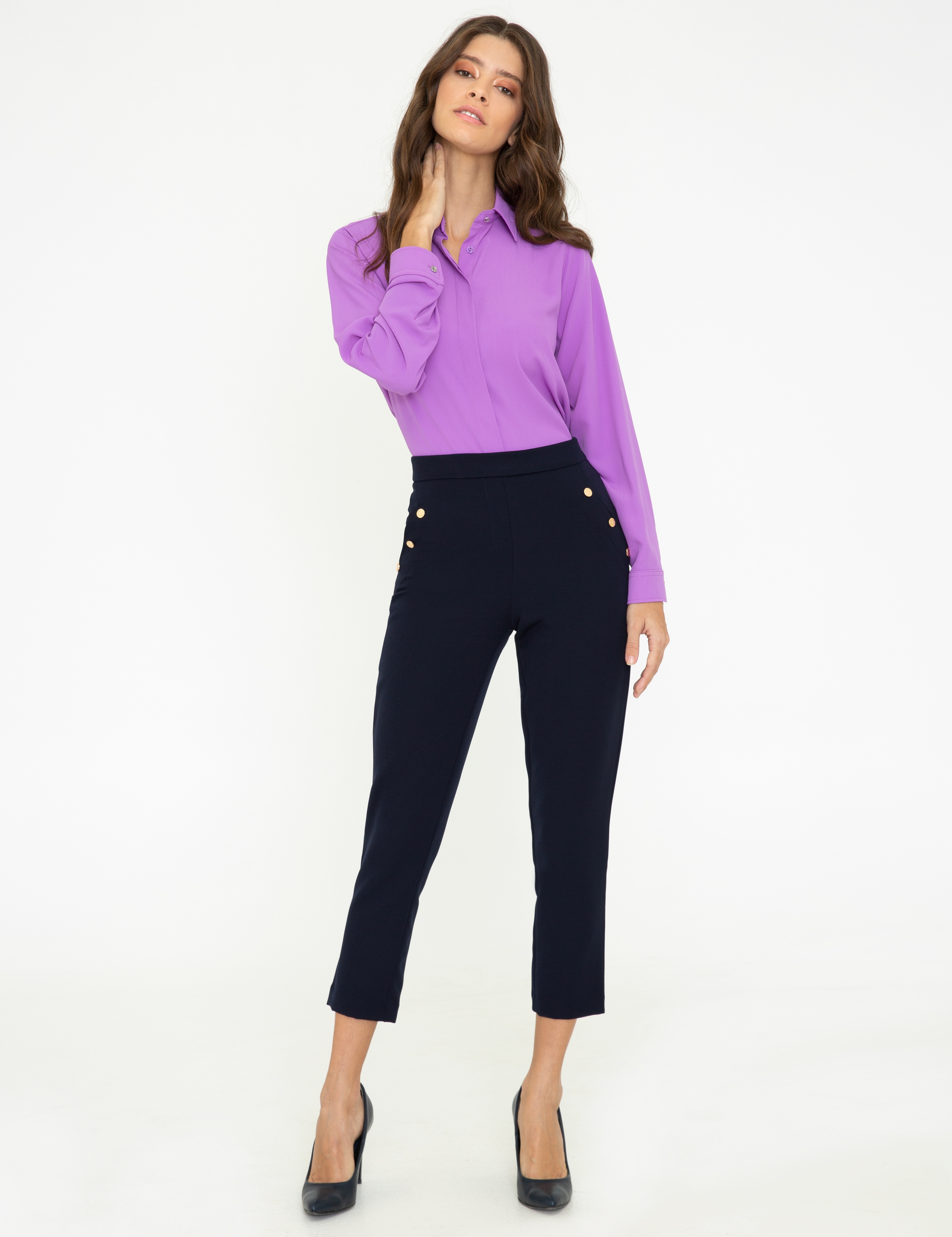 Lacivert Slim Fit Kumaş Pantolon - Image 1