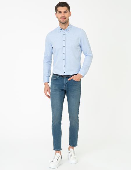Açık Mavi Slim Fit Gömlek - 50247918009
