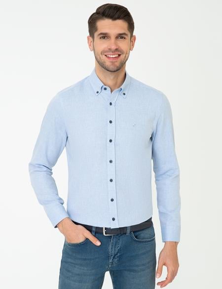 Açık Mavi Slim Fit Gömlek - 50247918009