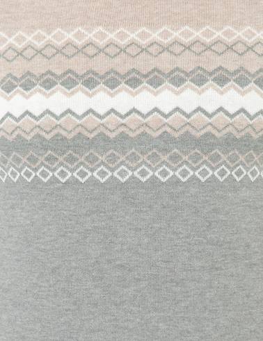 Açık Gri Melanj Slim Fit Fermuarlı Triko Kazak