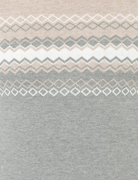 Açık Gri Melanj Slim Fit Fermuarlı Triko Hırka - 50240539038