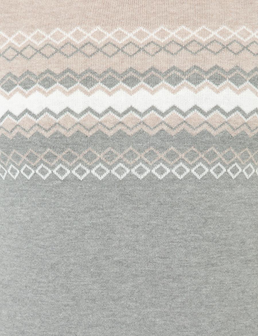 Açık Gri Melanj Slim Fit Fermuarlı Triko Hırka