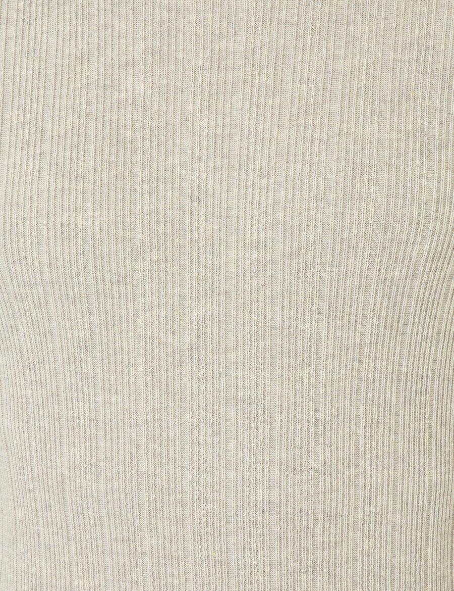 Kum Melanj Slim Fit Balıkçı Yaka Triko Kazak