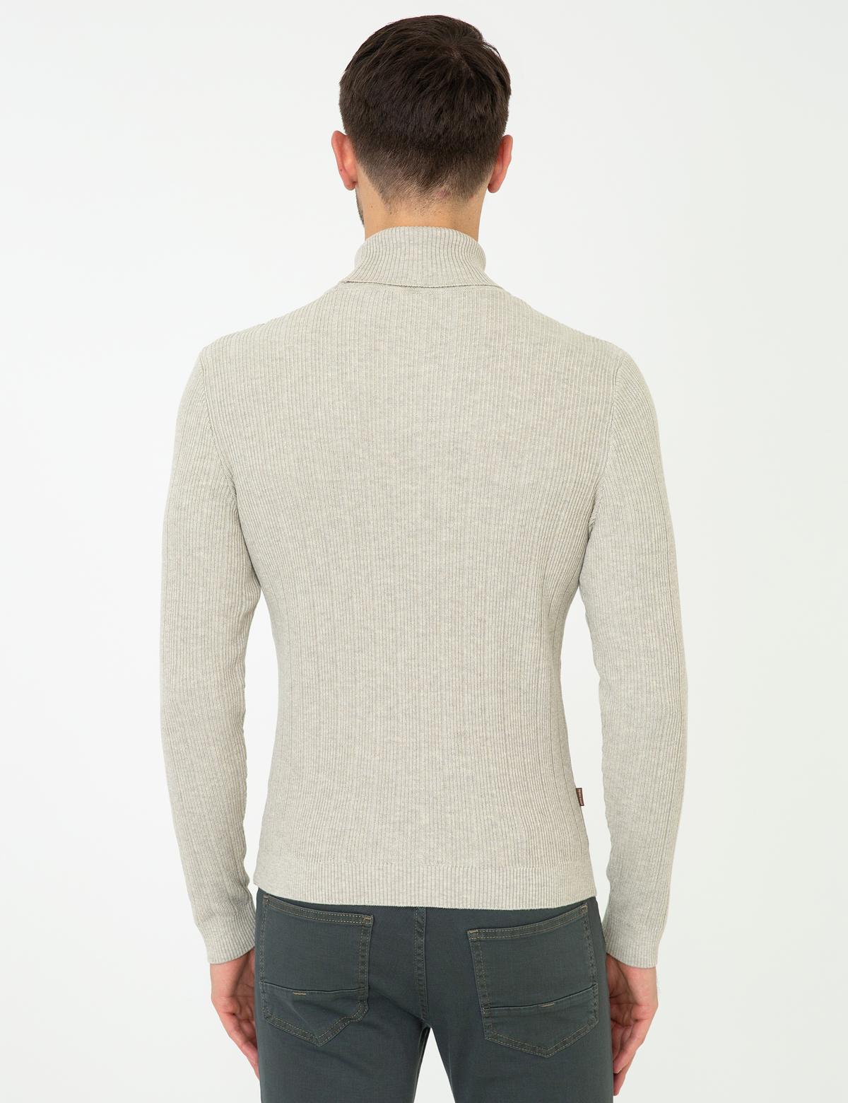 Kum Melanj Slim Fit Balıkçı Yaka Triko Kazak - 50241468033