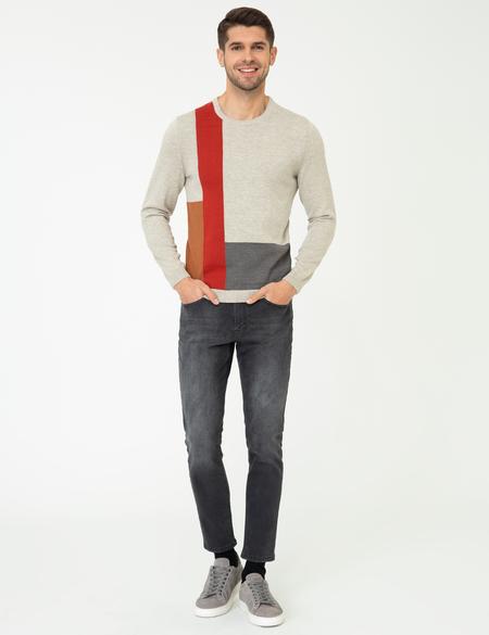 Kum Melanj Slim Fit Bisiklet Yaka Triko Kazak - 50240605028