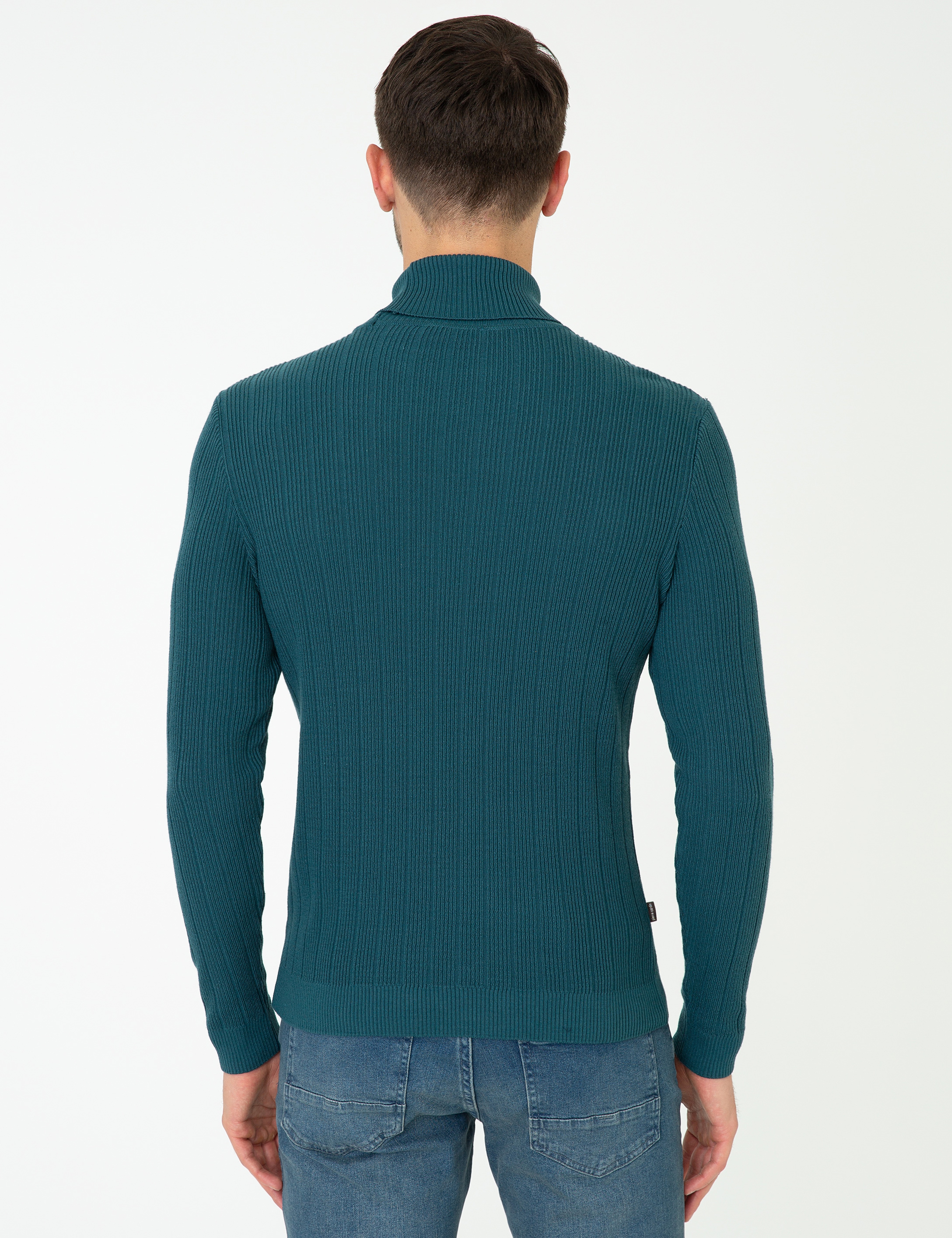 Mavi Slim Fit Balıkçı Yaka Triko Kazak