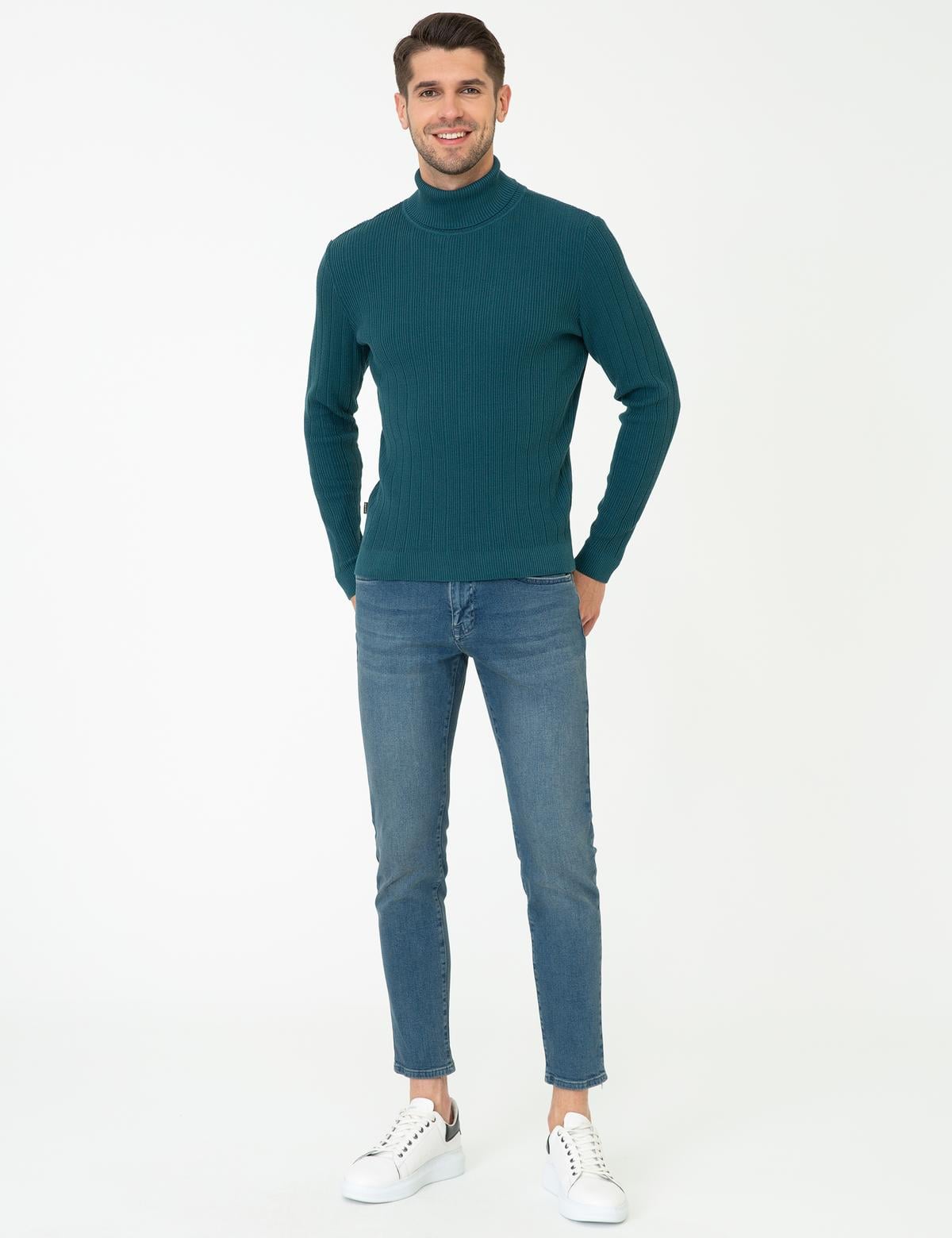 Mavi Slim Fit Balıkçı Yaka Triko Kazak - 50241468026