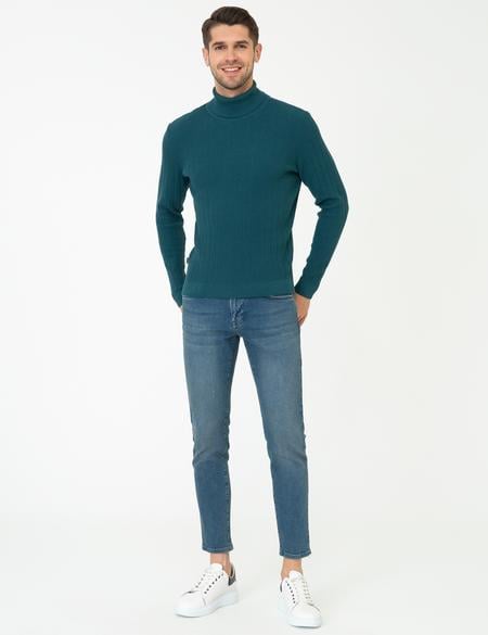 Mavi Slim Fit Balıkçı Yaka Triko Kazak - 50241468026