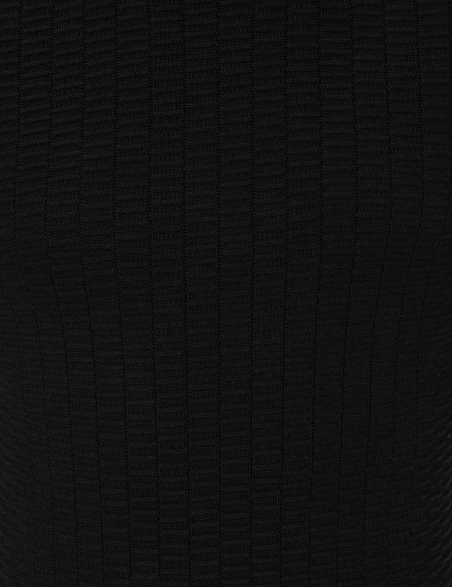 Siyah Slim Fit Balıkçı Yaka Triko Kazak