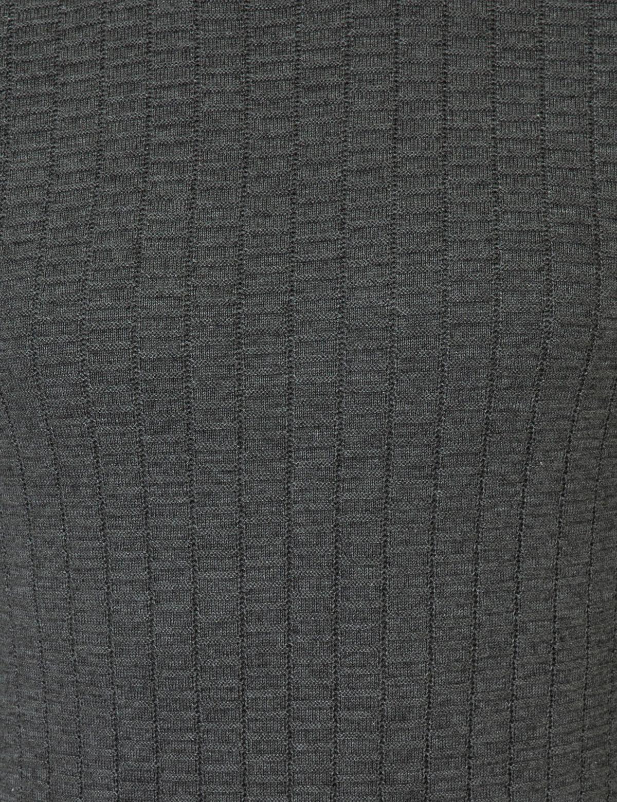 Gri Melanj Slim Fit Balıkçı Yaka Triko Kazak - 50248530027