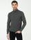 Gri Melanj Slim Fit Balıkçı Yaka Triko Kazak