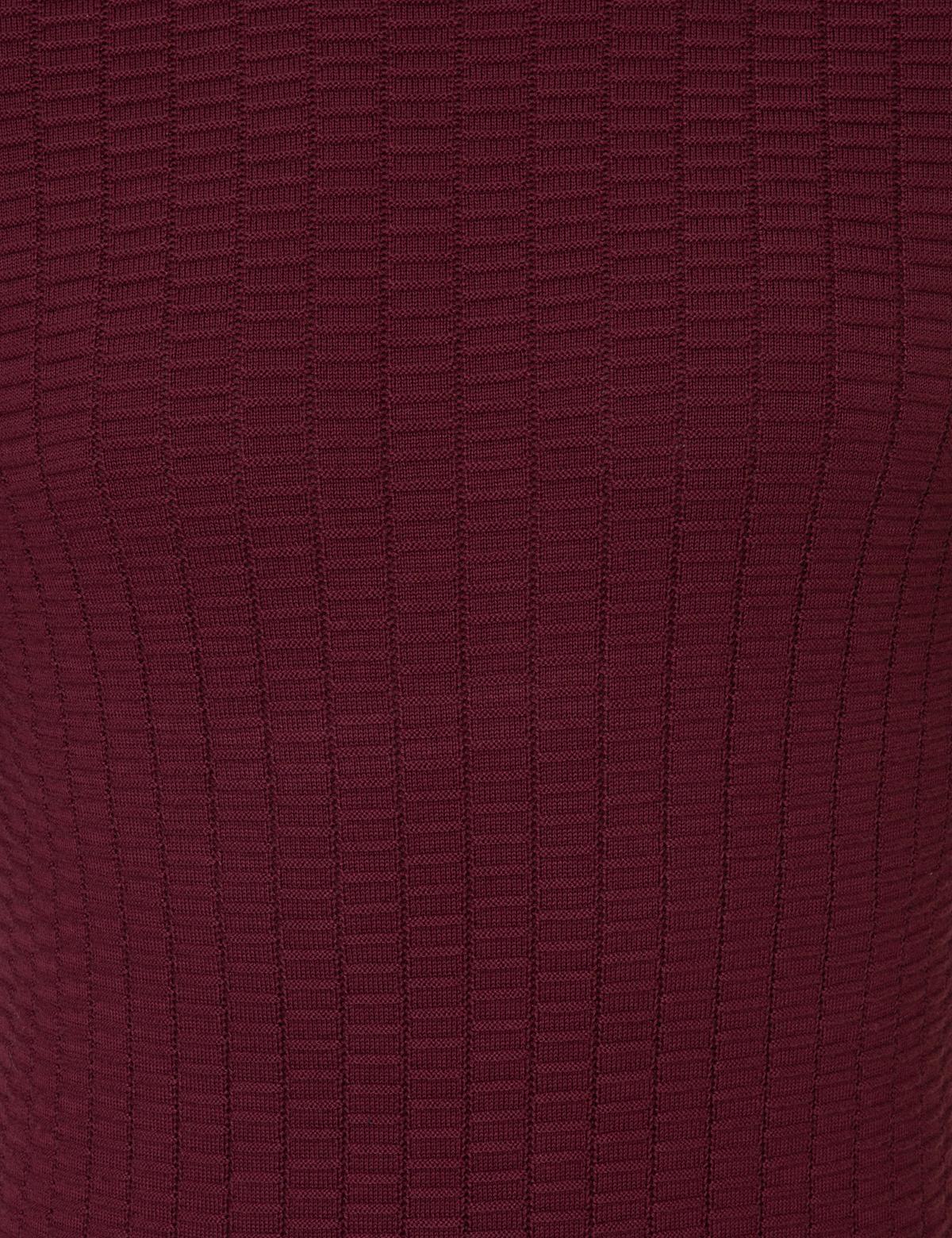 Bordo Slim Fit Balıkçı Yaka Triko Kazak - 50248530039