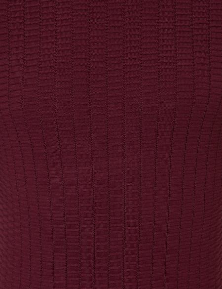 Bordo Slim Fit Balıkçı Yaka Triko Kazak - 50248530039