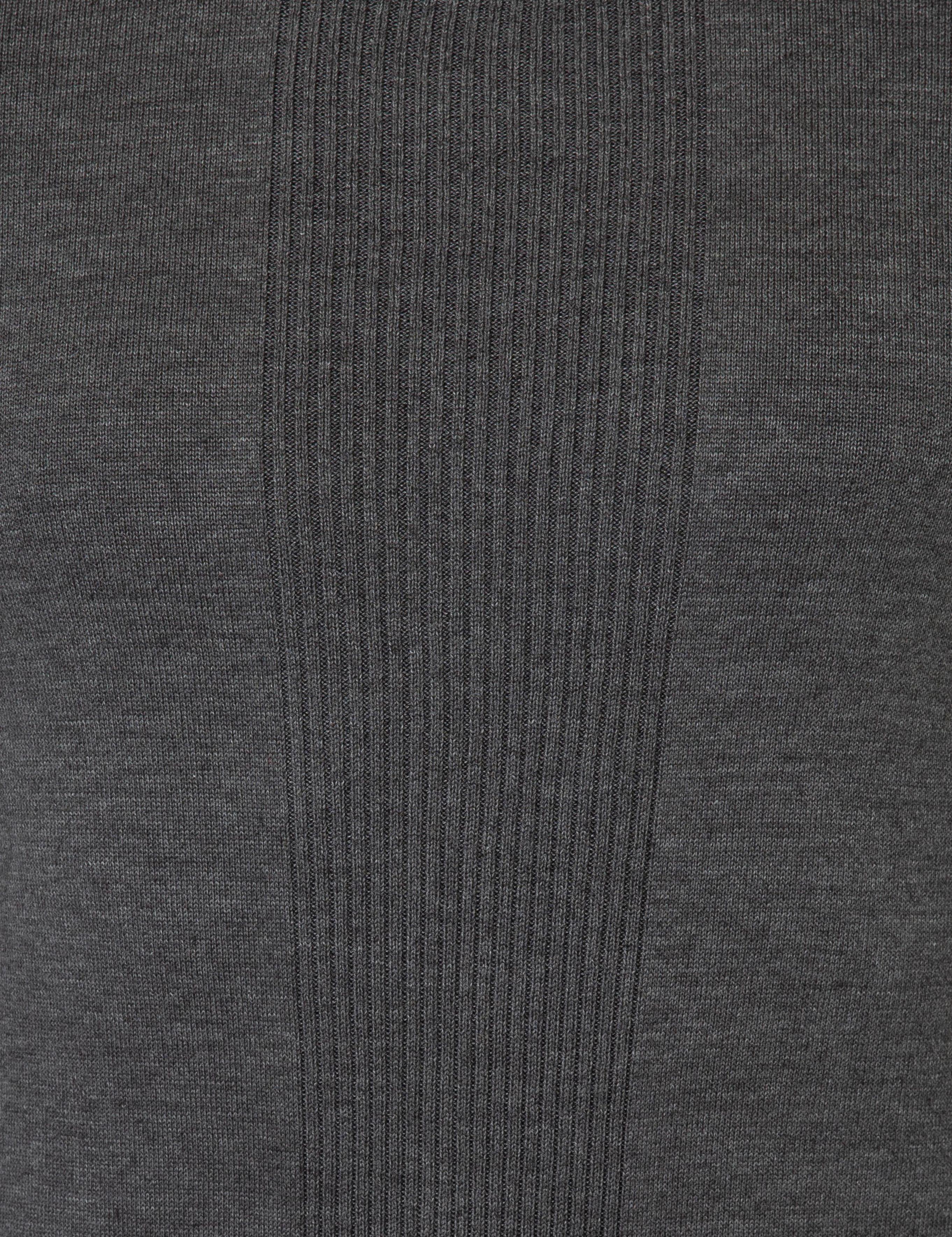 Gri Melanj Slim Fit Bisiklet Yaka Triko Kazak