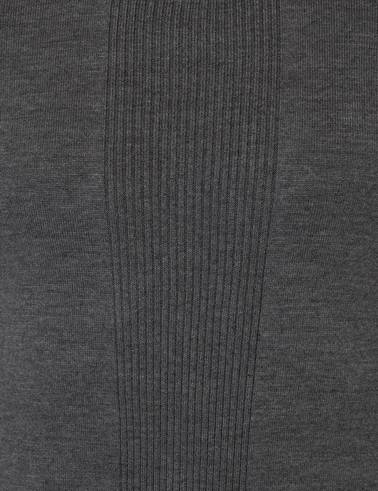Gri Melanj Slim Fit Bisiklet Yaka Triko Kazak