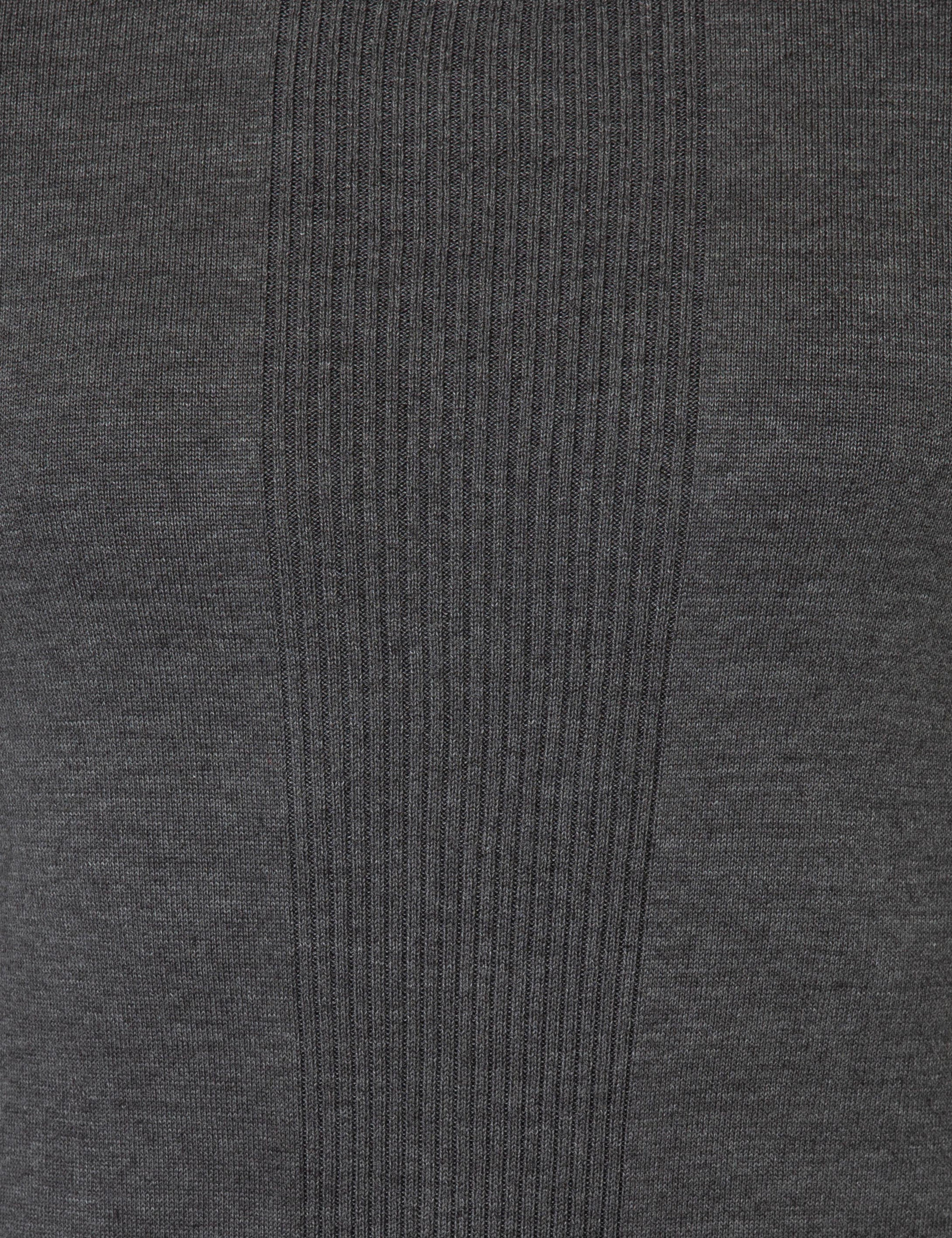 Gri Melanj Slim Fit Bisiklet Yaka Triko Kazak - Image 6