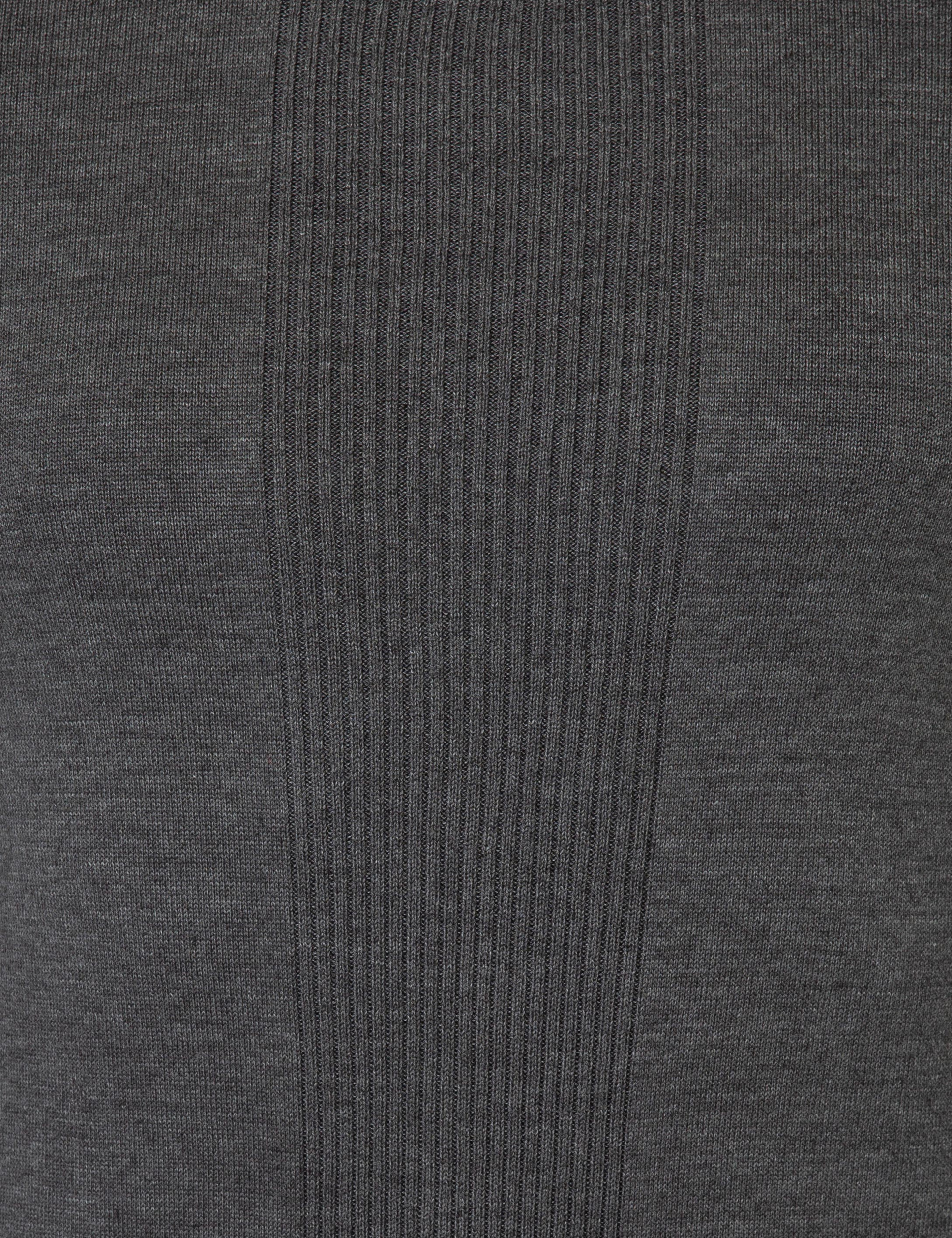 Gri Melanj Slim Fit Bisiklet Yaka Triko Kazak