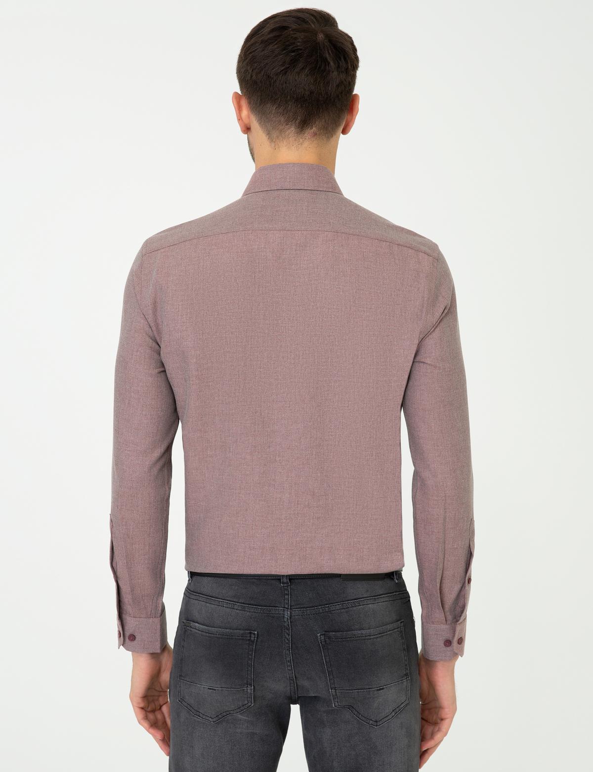 Bordo Slim Fit Gömlek - 50247918023