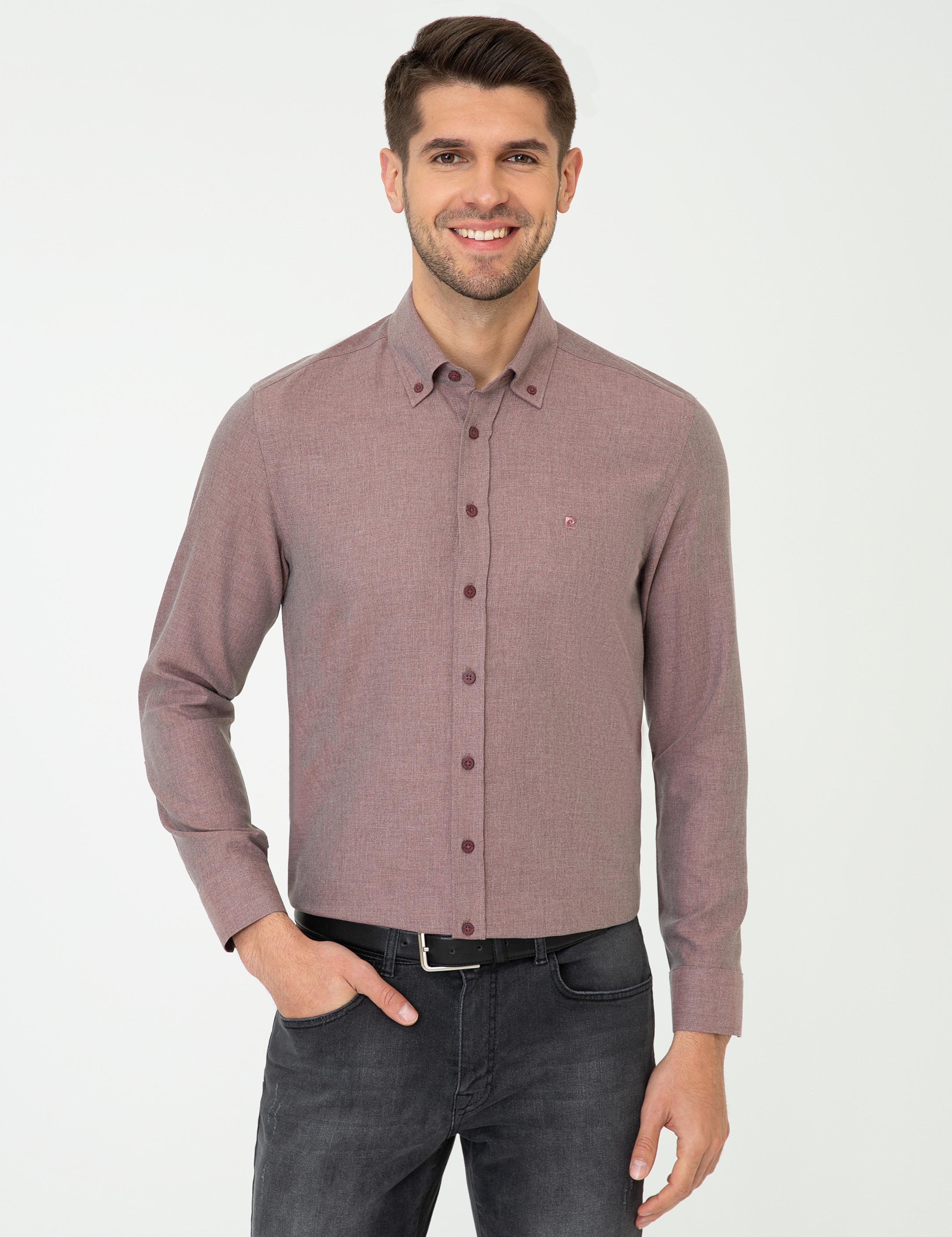 Bordo Slim Fit Gömlek