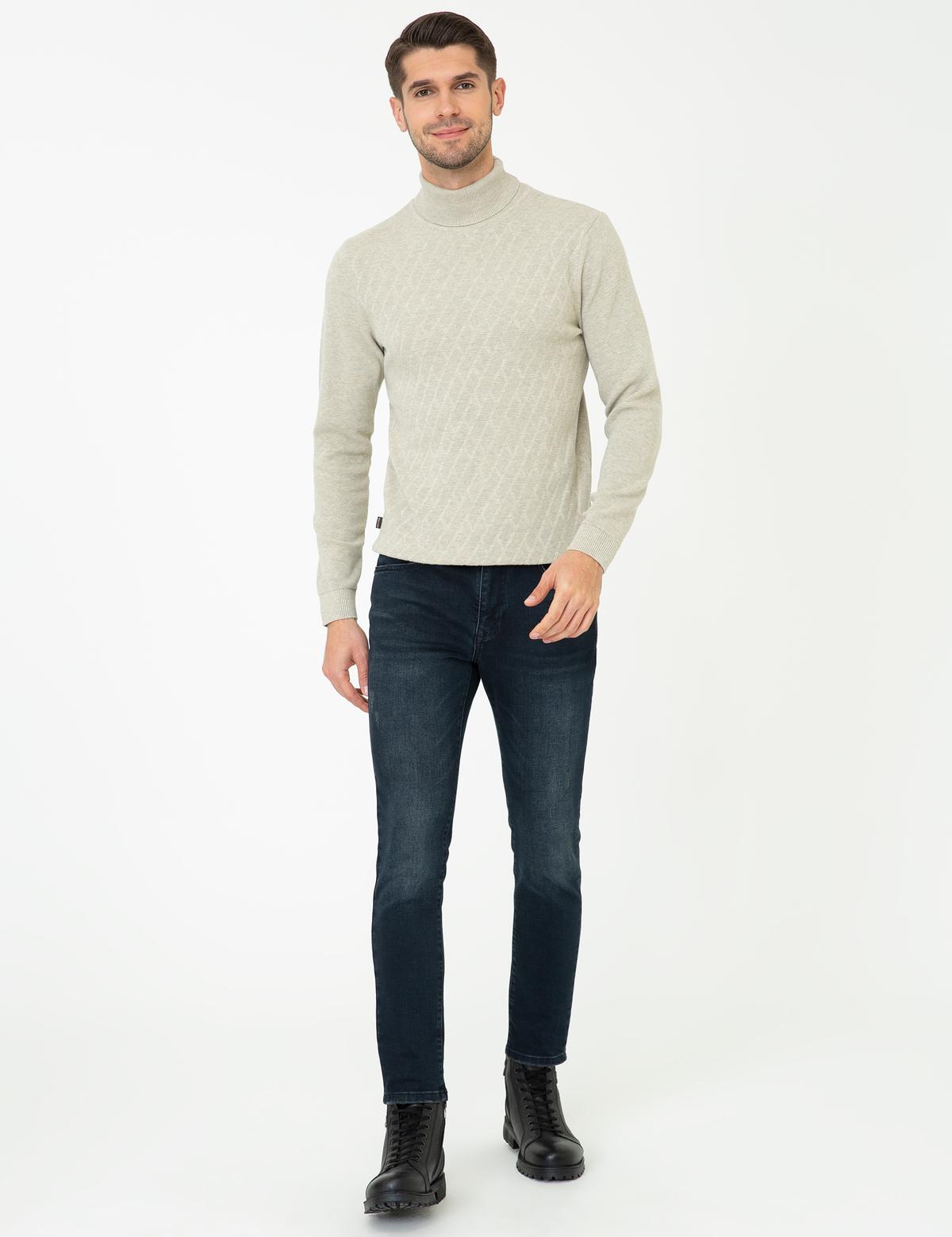 Kum Melanj Slim Fit Kazak - 50241049027